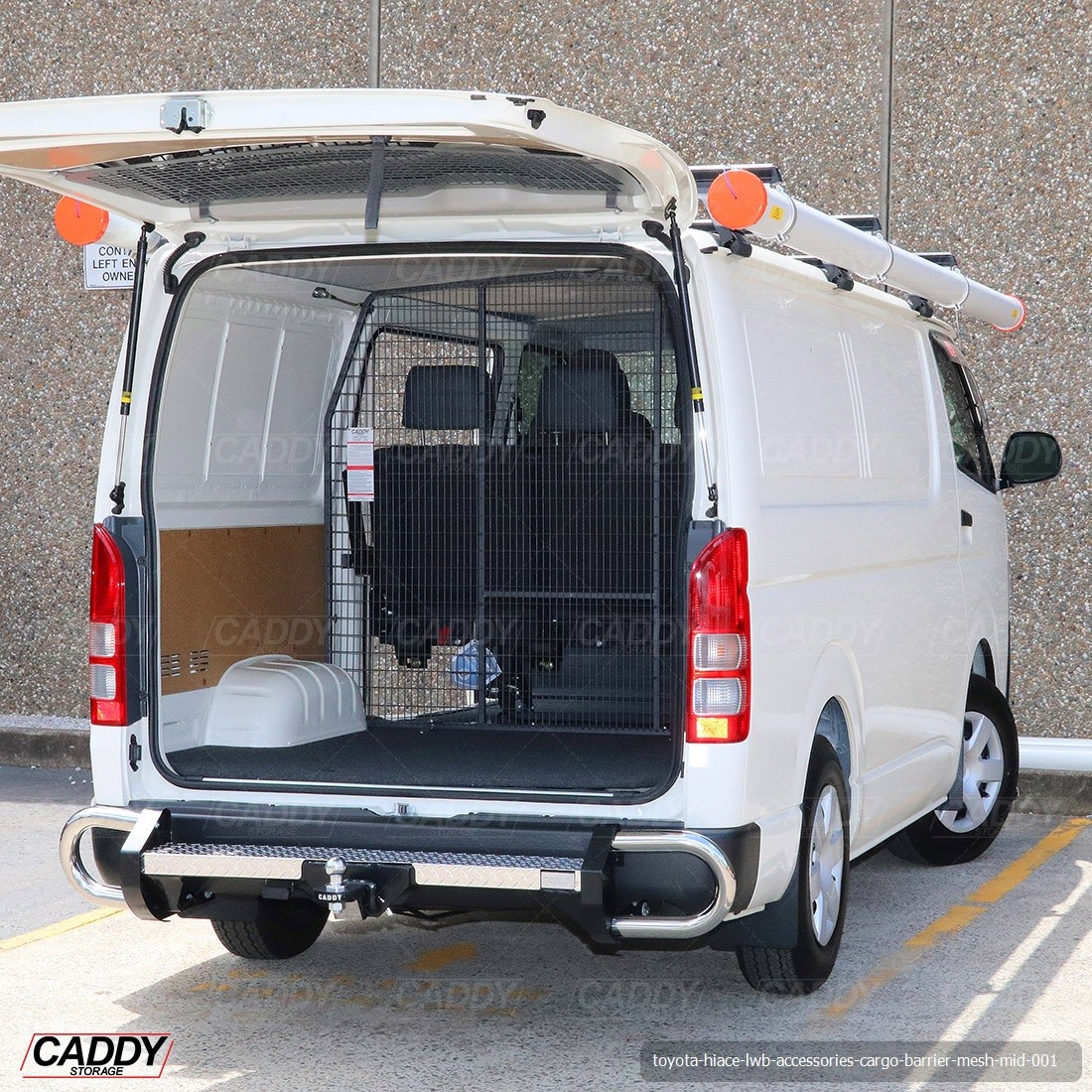 To Suit Toyota Hiace SLWB Mesh Cargo Barrier - Caddy Storage Systems